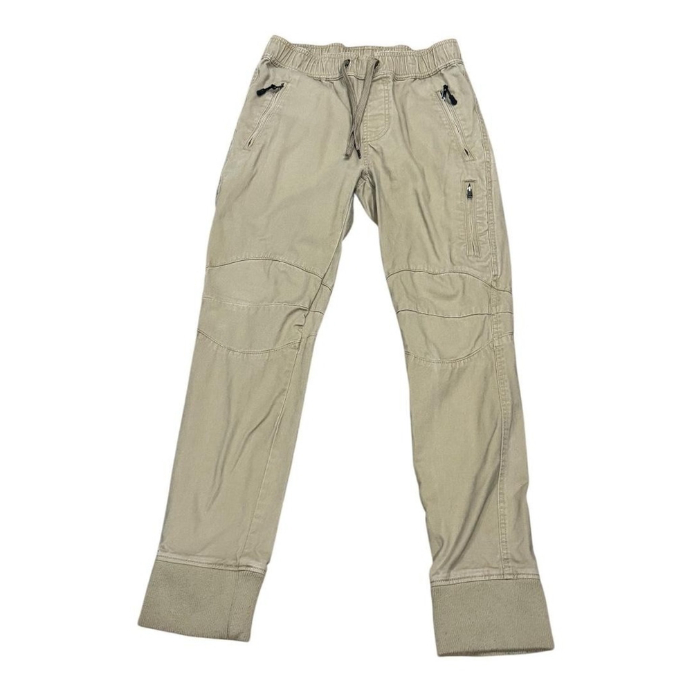 Hurley Pants Mens Small Khaki Drawstring Jogger Elastic Waist Zip Pockets Surf